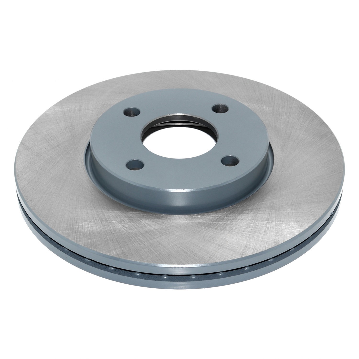 Coated on hat and edge; non-directional swirl finish