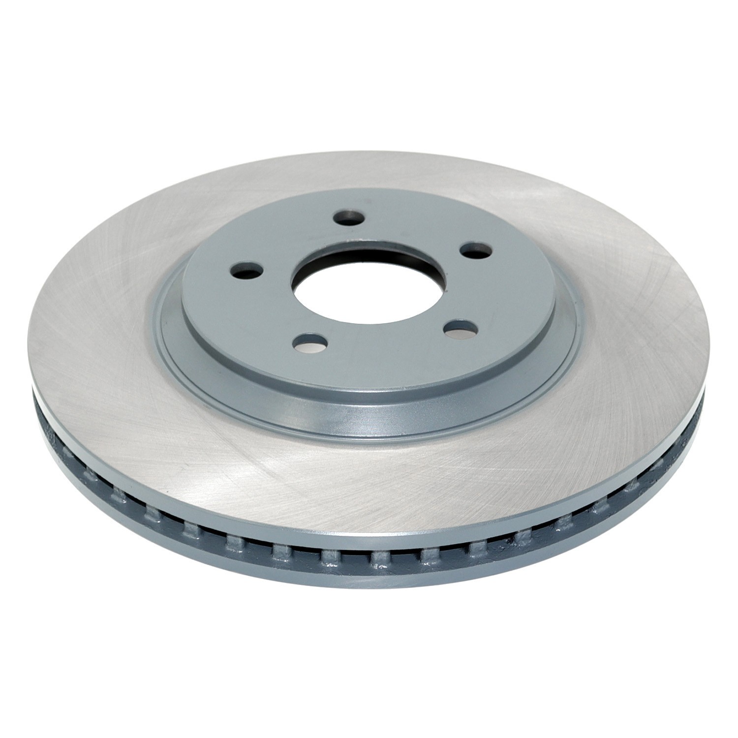 Coated on hat and edge; non-directional swirl finish