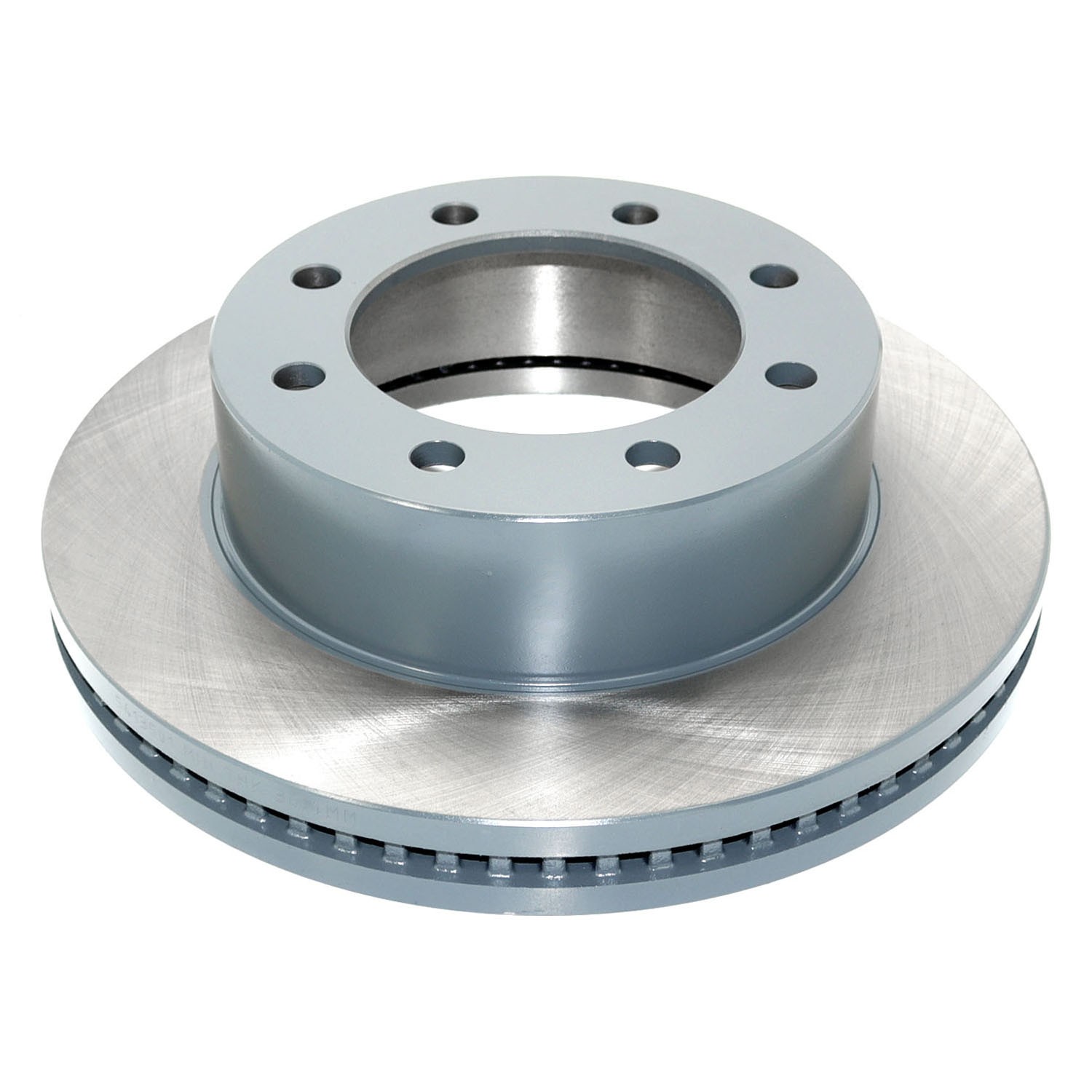 Coated on hat and edge; non-directional swirl finish