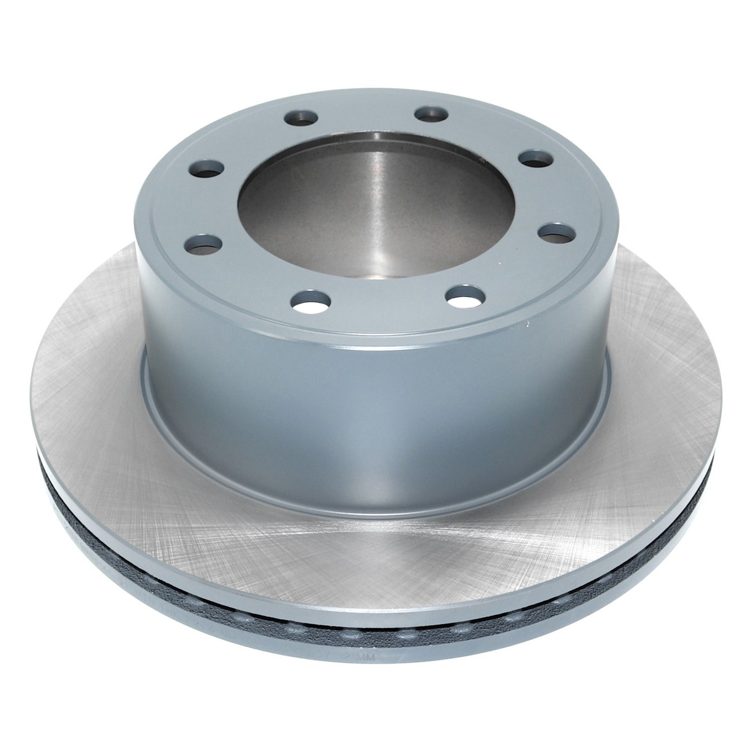 Coated on hat and edge; non-directional swirl finish
