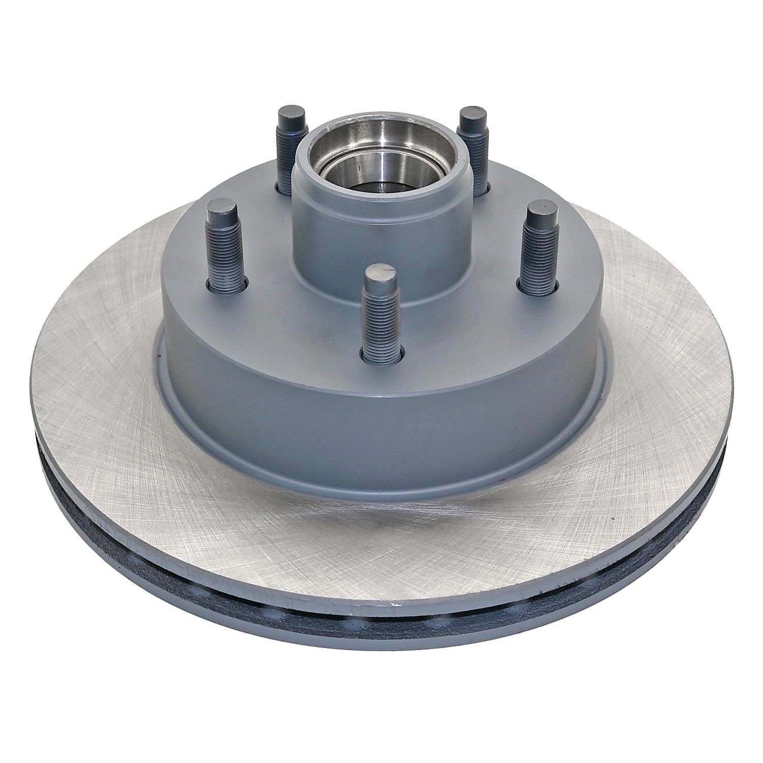 Coated on hat and edge; non-directional swirl finish