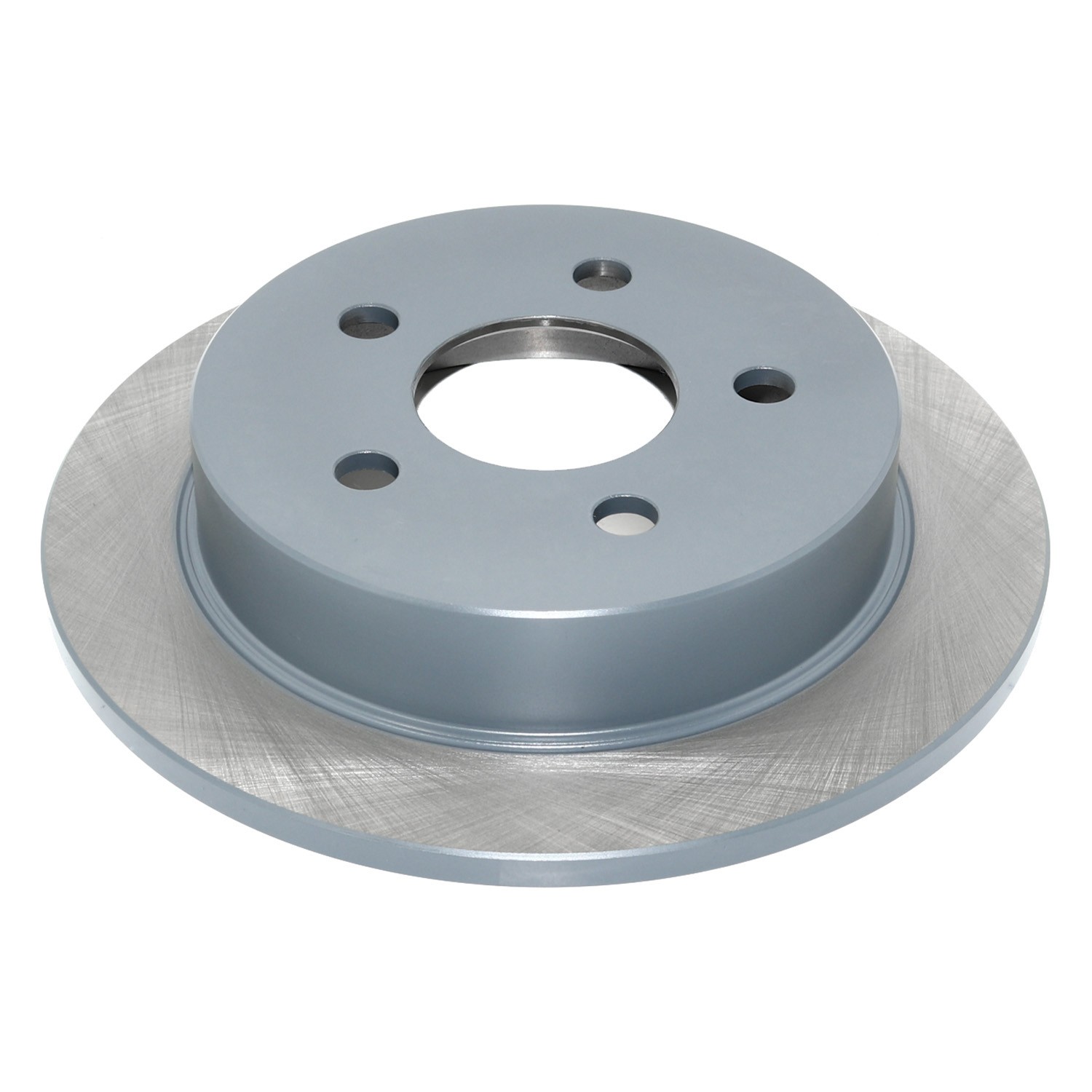 Coated on hat and edge; non-directional swirl finish