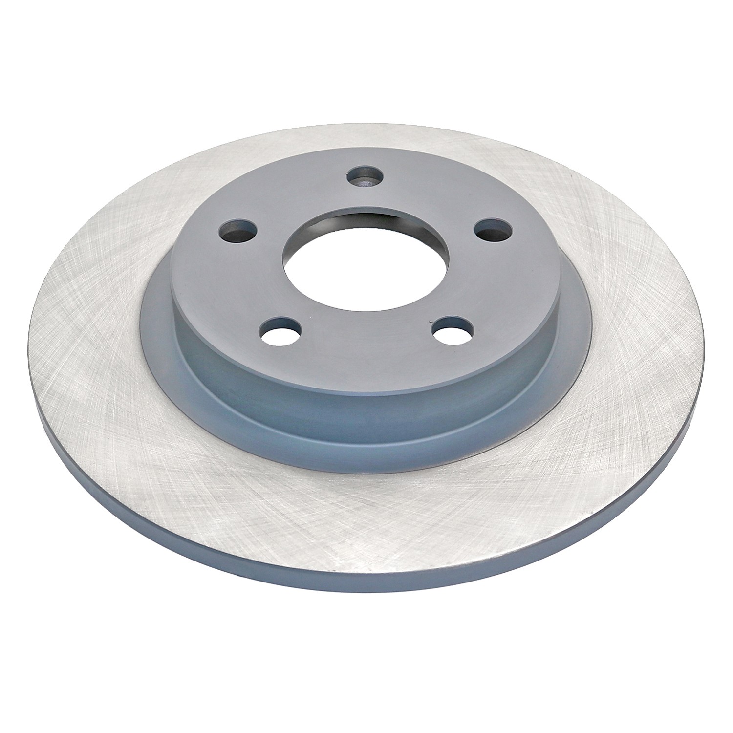 Coated on hat and edge; non-directional swirl finish