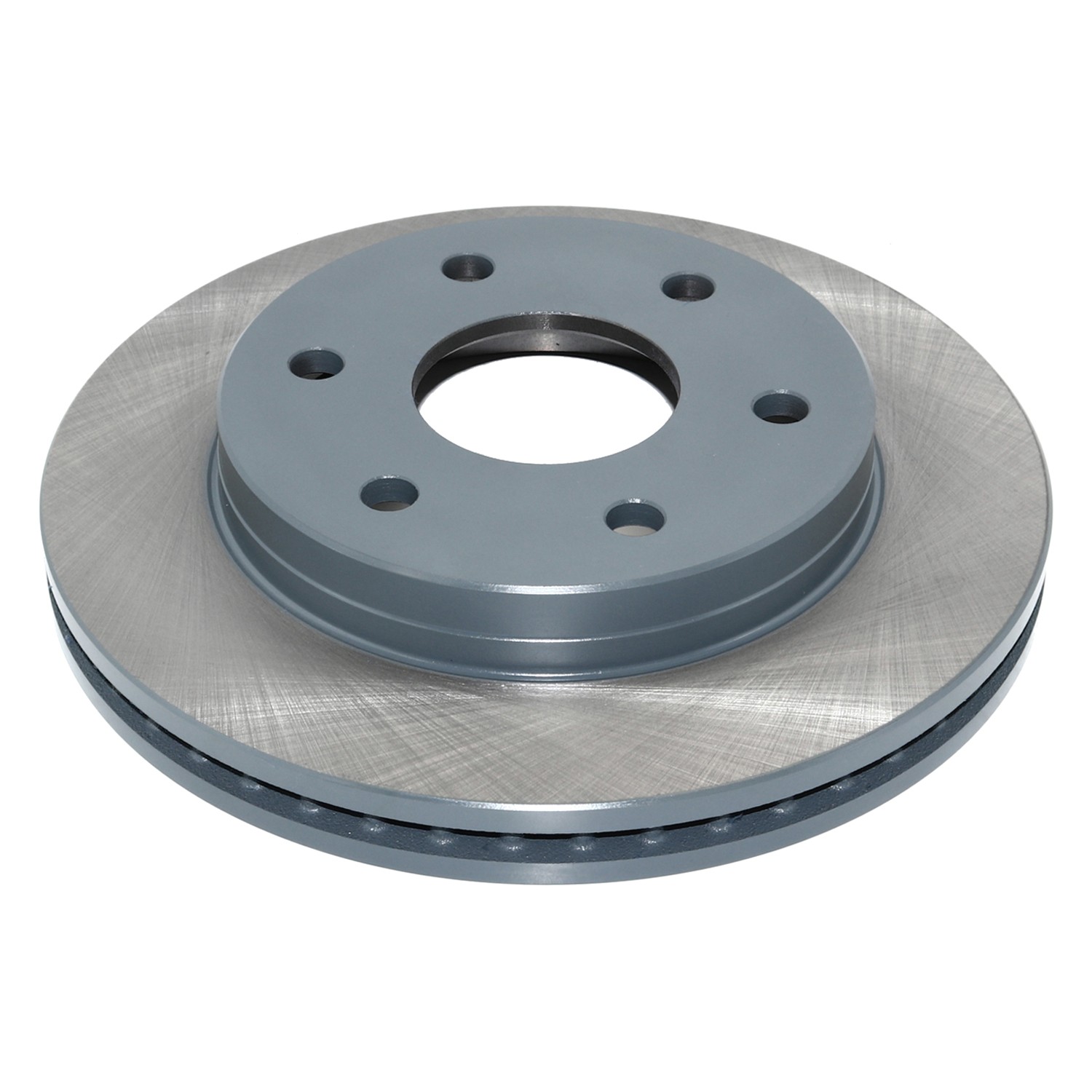 Coated on hat and edge; non-directional swirl finish