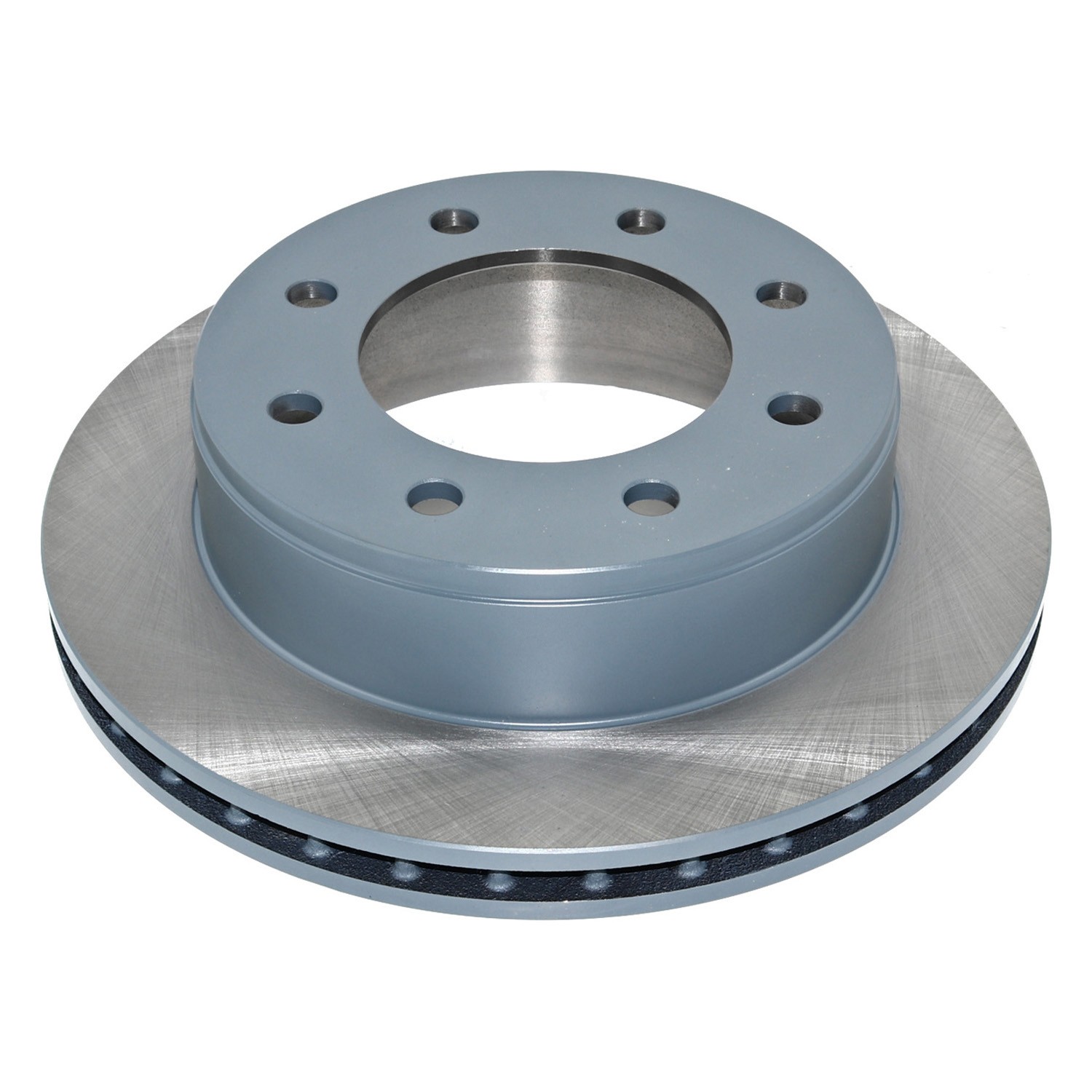 Coated on hat and edge; non-directional swirl finish