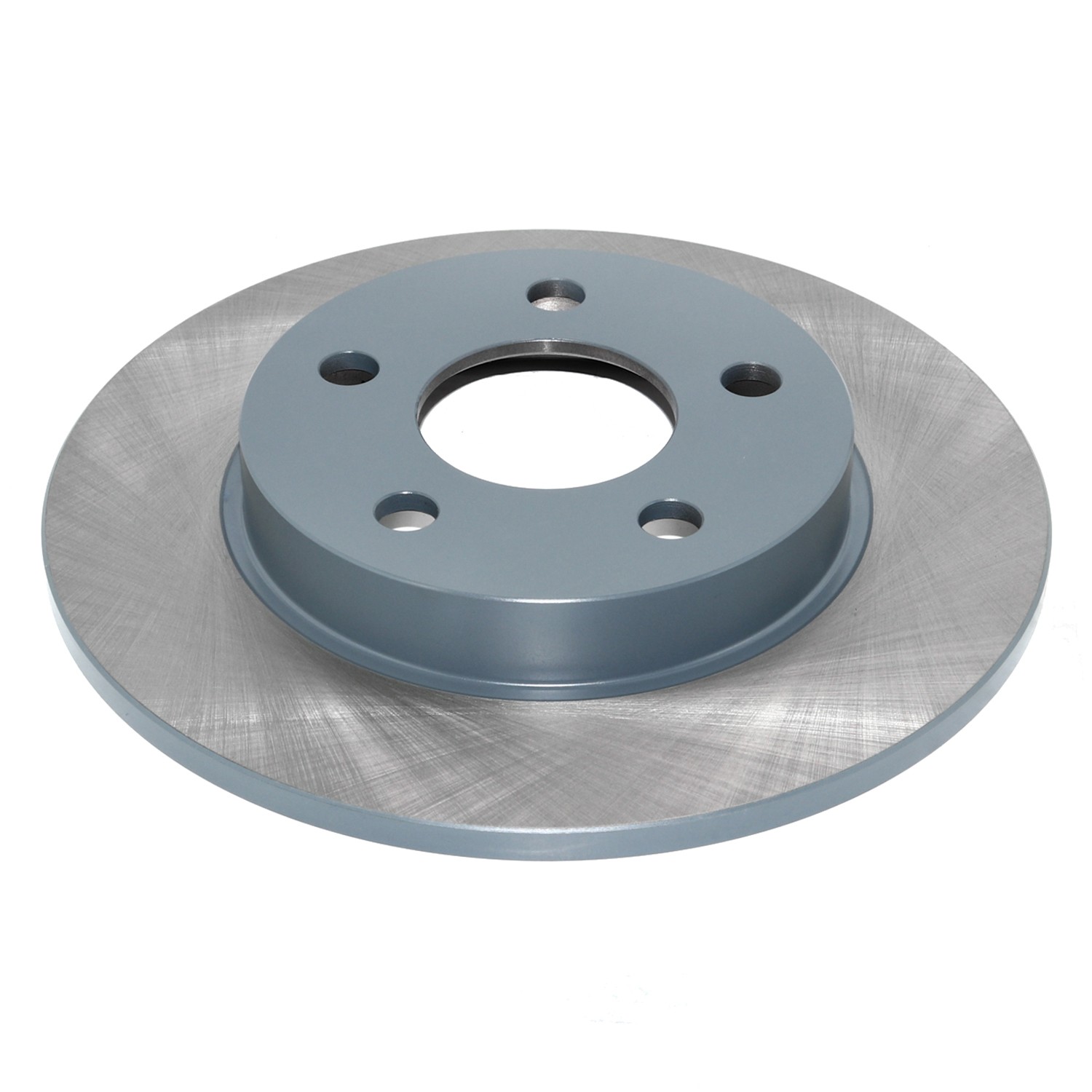 Coated on hat and edge; non-directional swirl finish
