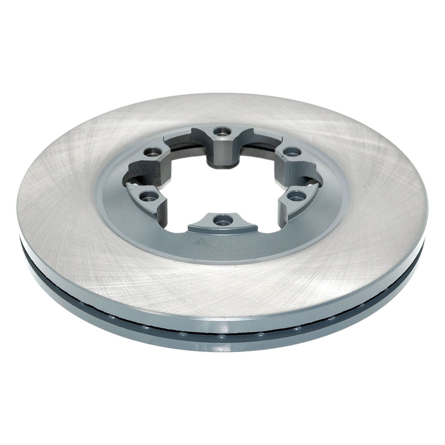 Coated on hat and edge; non-directional swirl finish