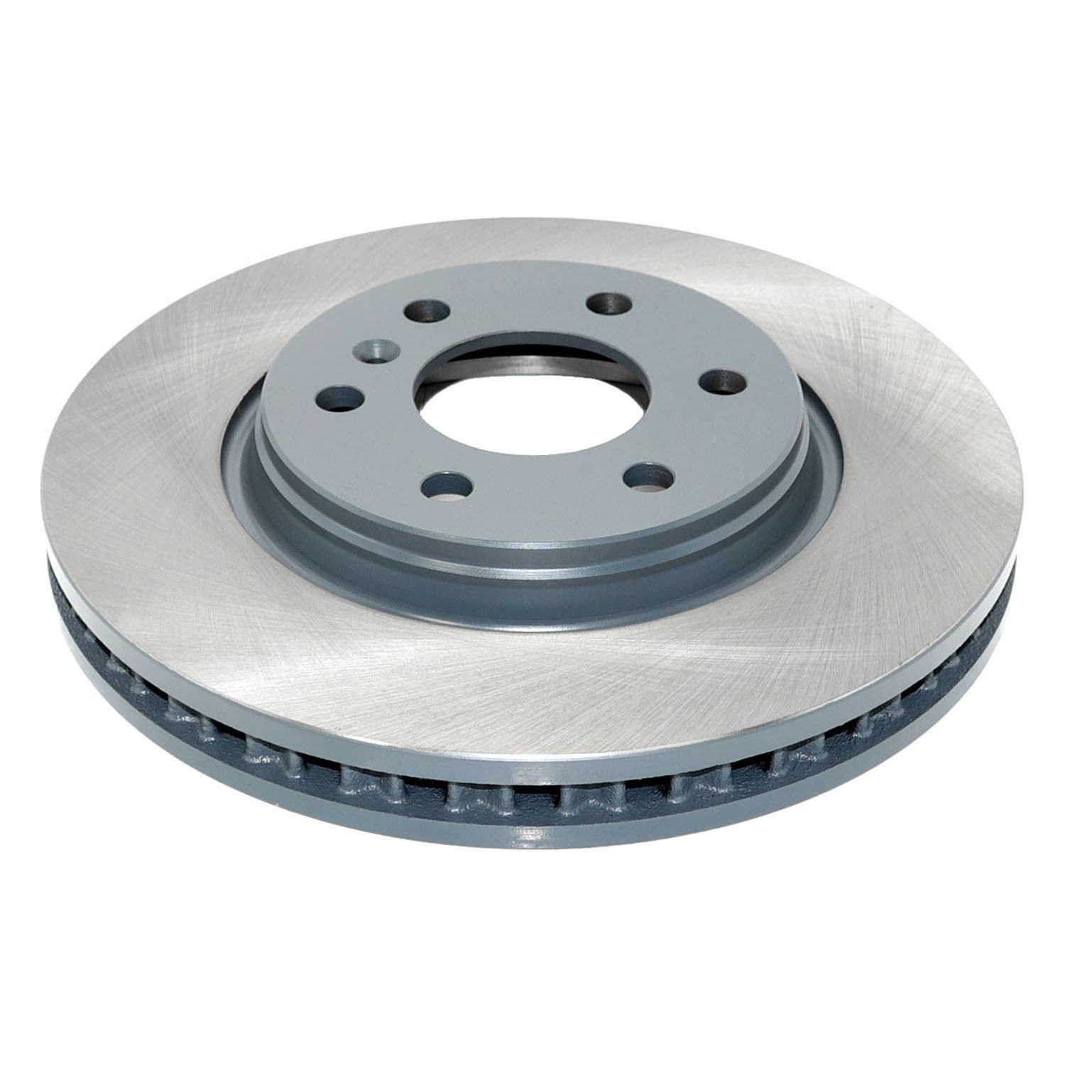 Coated on hat and edge; non-directional swirl finish