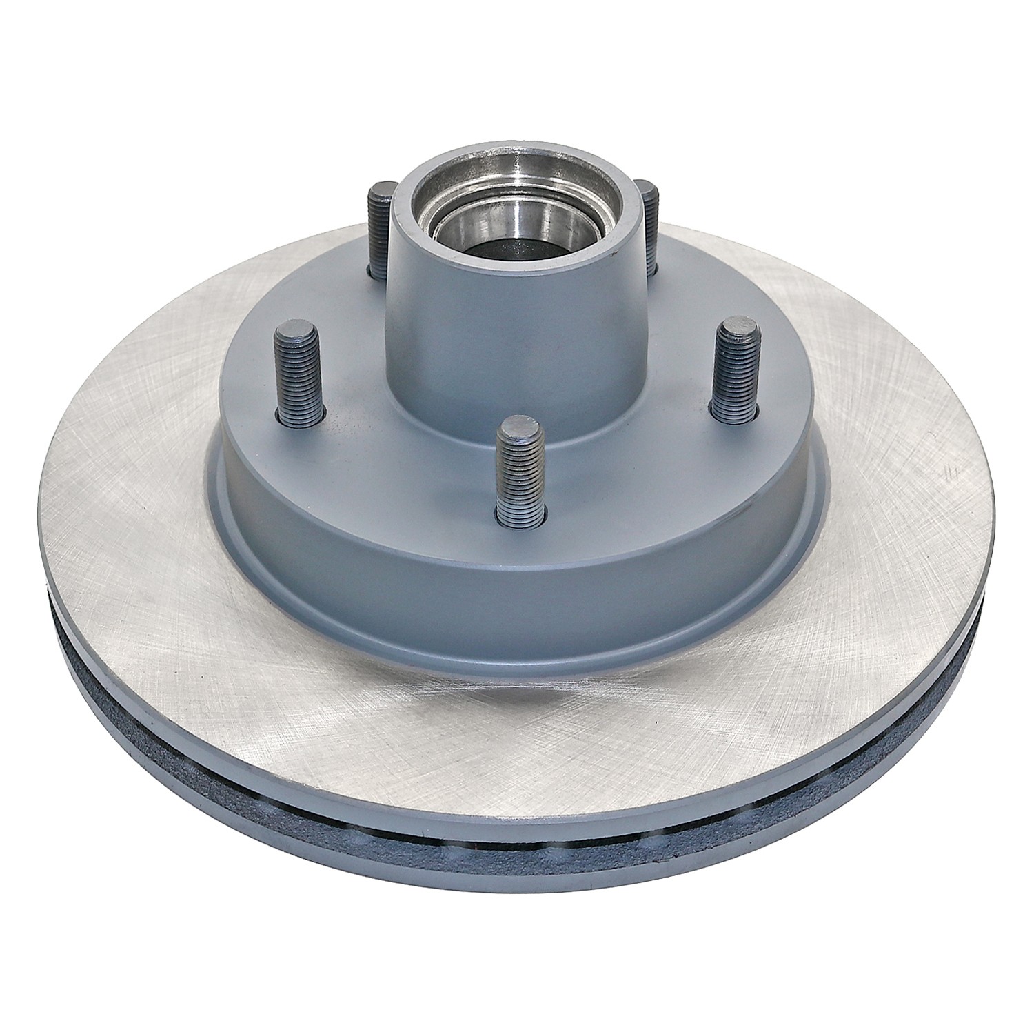 Coated on hat and edge; non-directional swirl finish