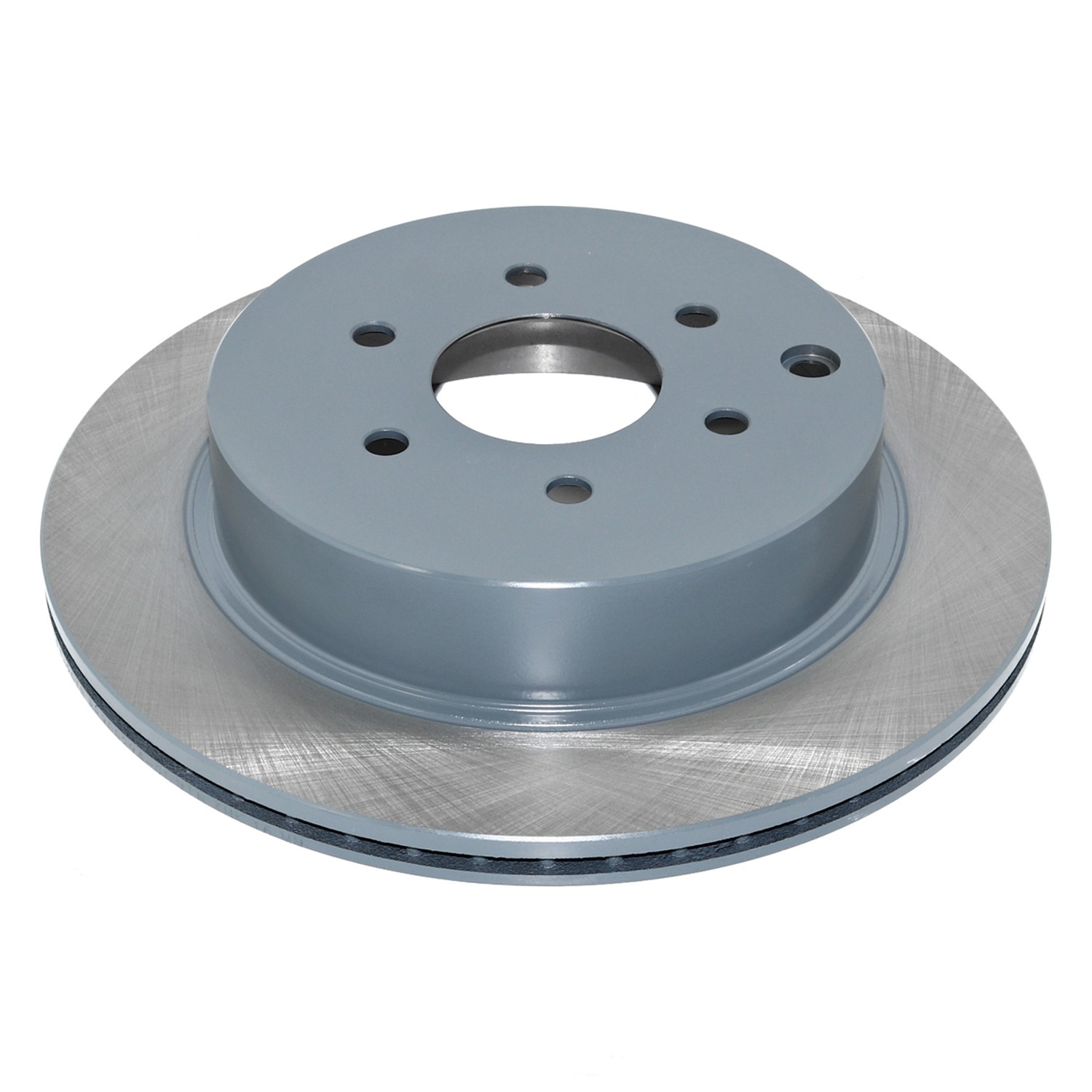Coated on hat and edge; non-directional swirl finish