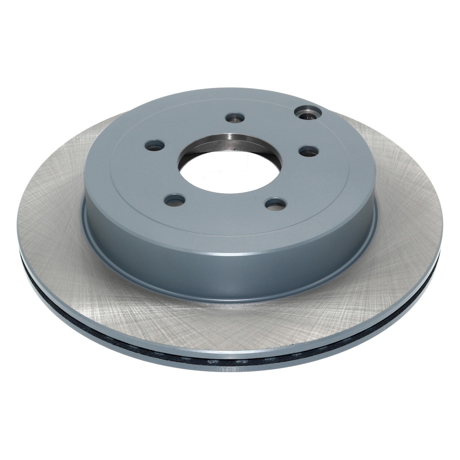 Coated on hat and edge; non-directional swirl finish