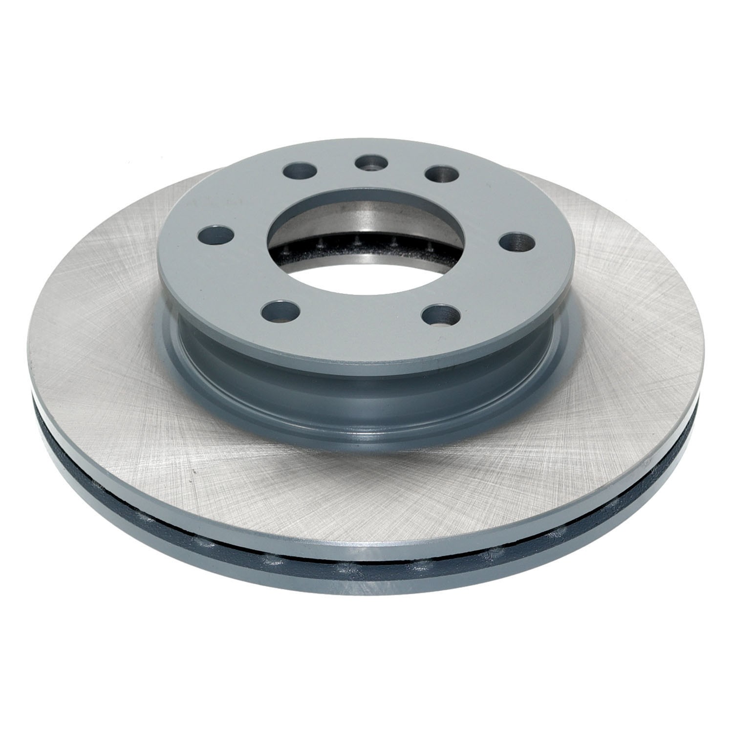 Coated on hat and edge; non-directional swirl finish