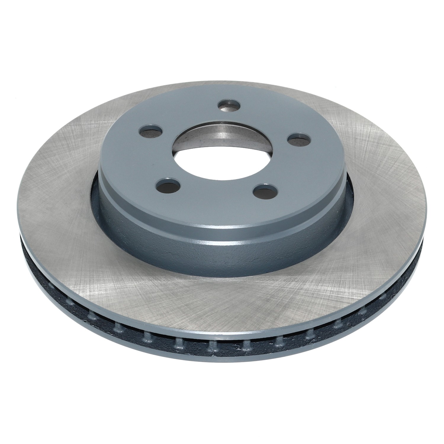 Coated on hat and edge; non-directional swirl finish