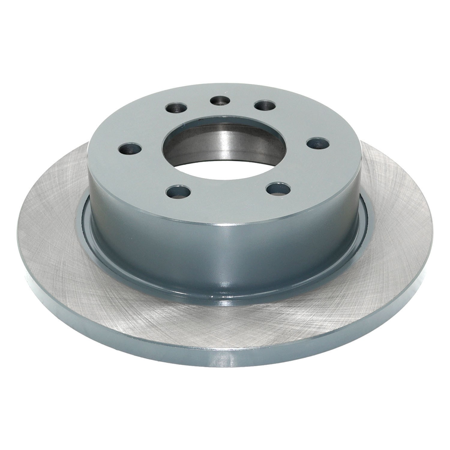 Coated on hat and edge; non-directional swirl finish