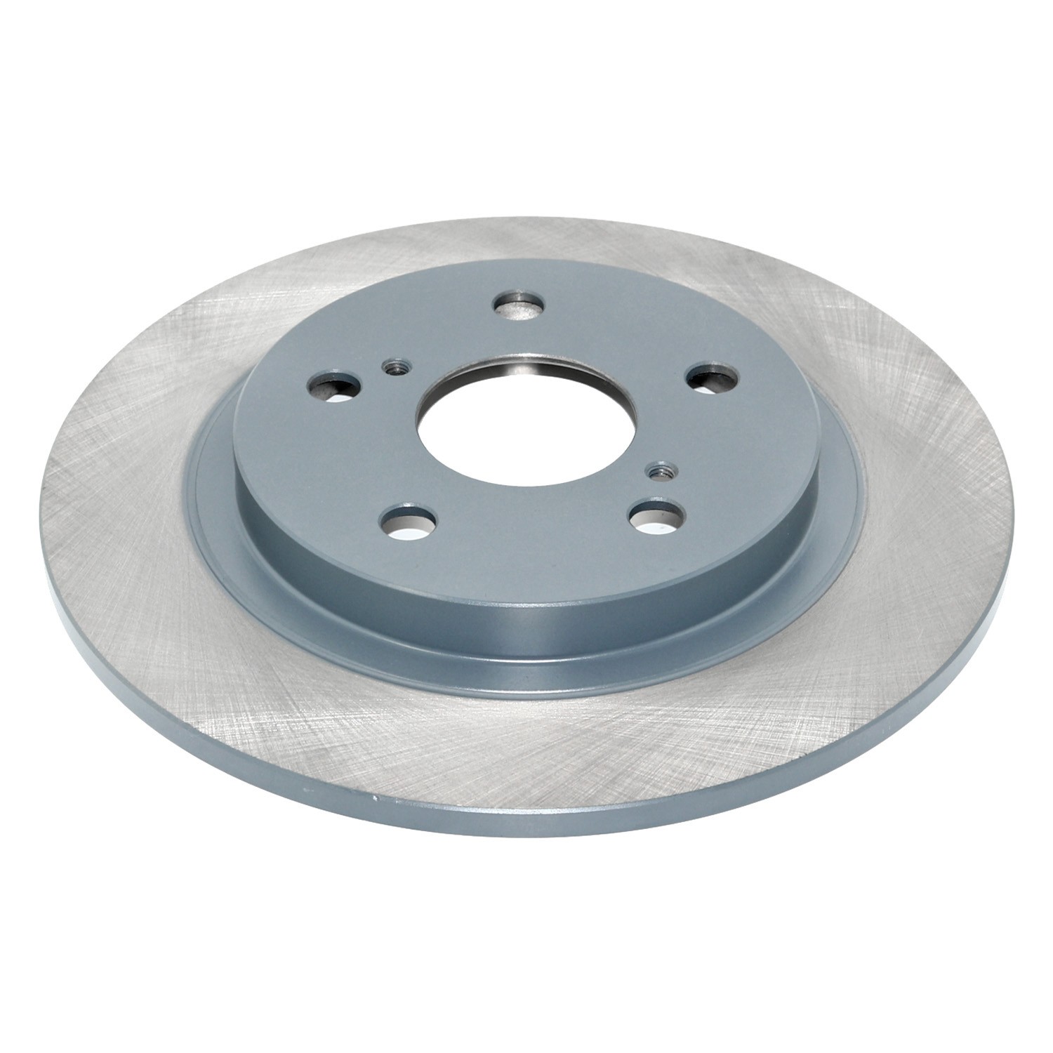 Coated on hat and edge; non-directional swirl finish