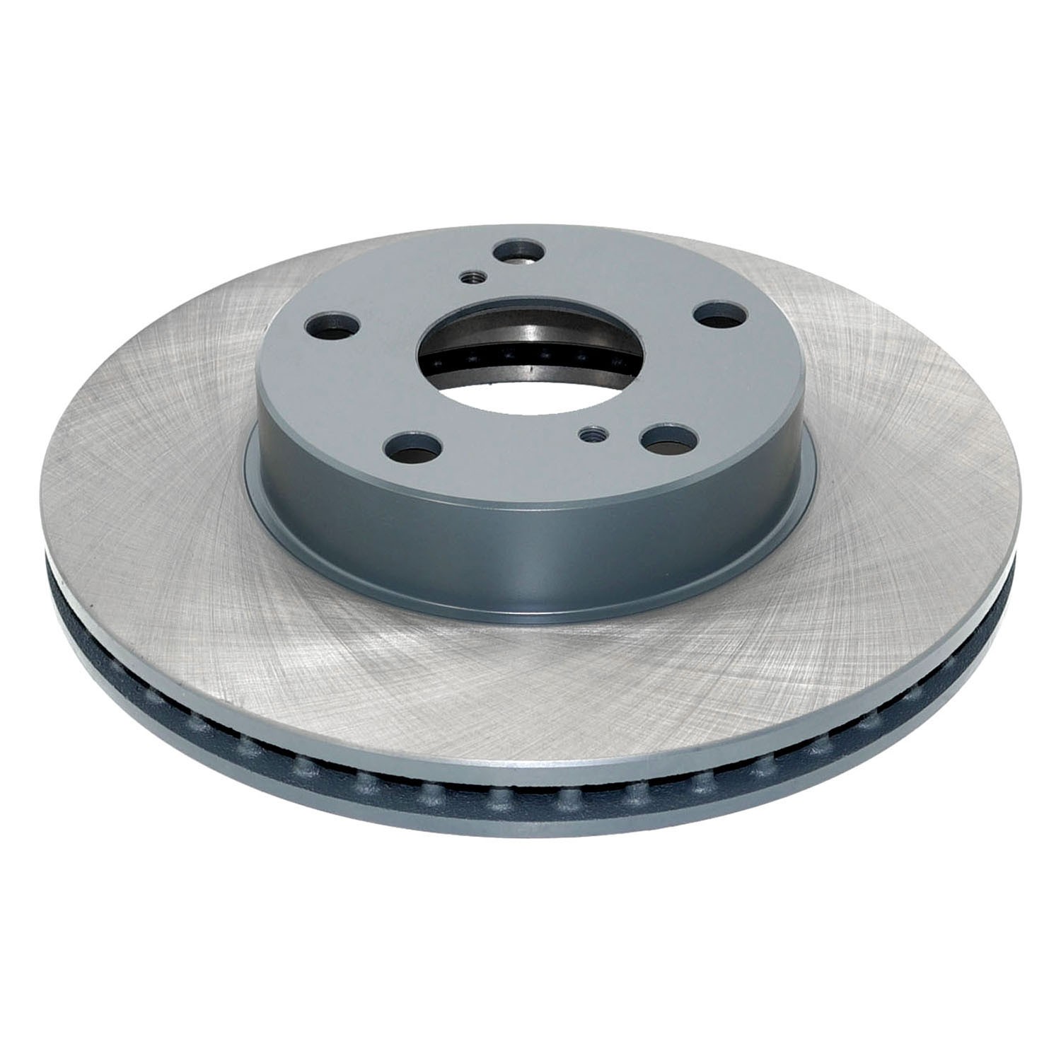 Coated on hat and edge; non-directional swirl finish