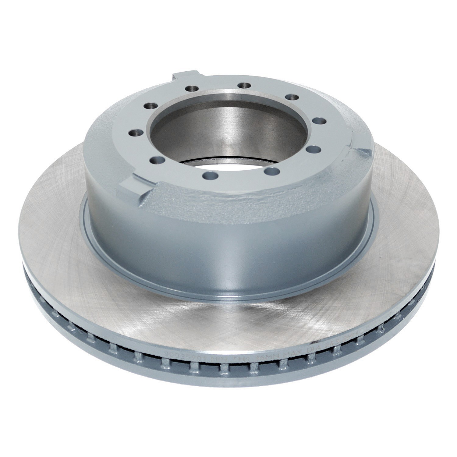 Coated on hat and edge; non-directional swirl finish