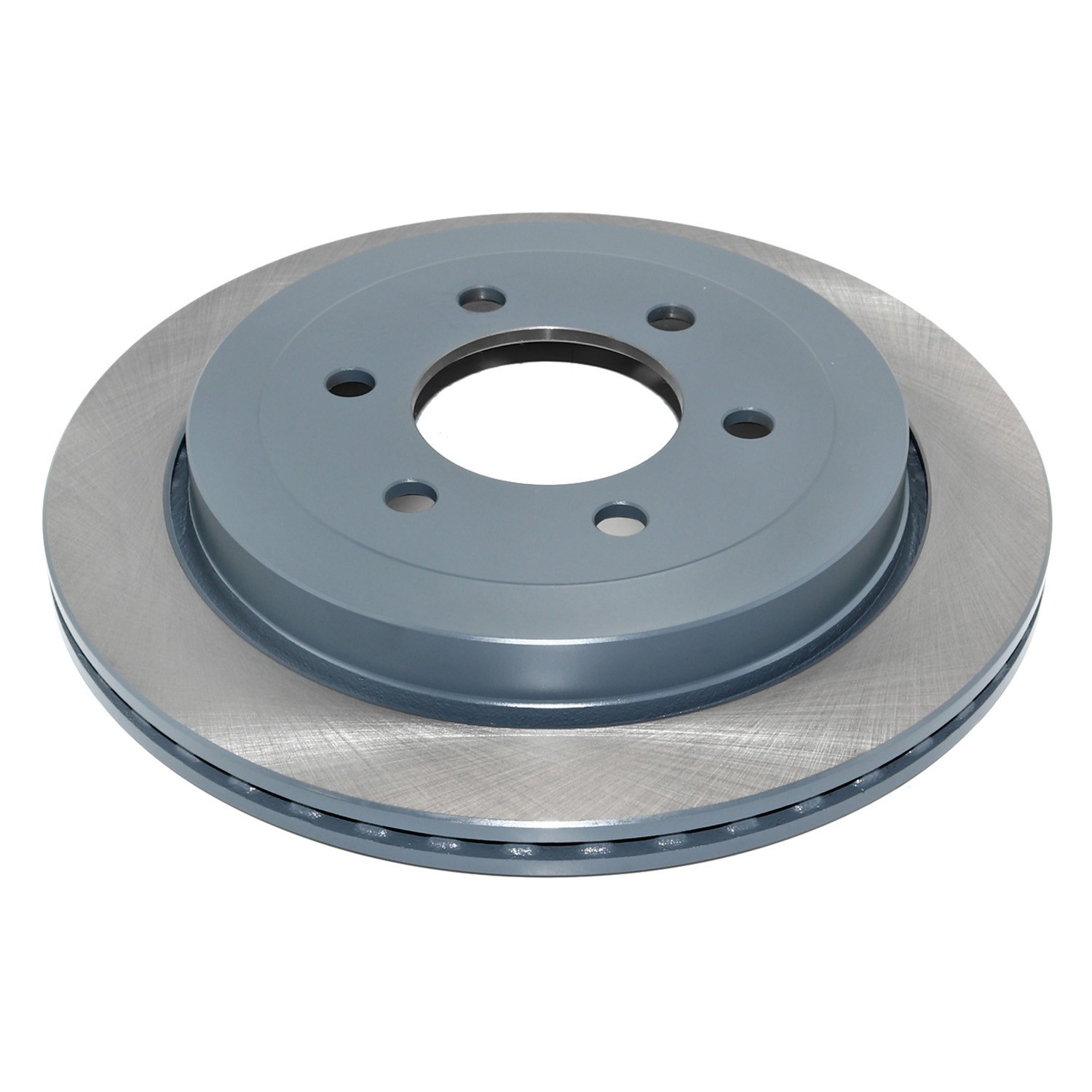 Coated on hat and edge; non-directional swirl finish