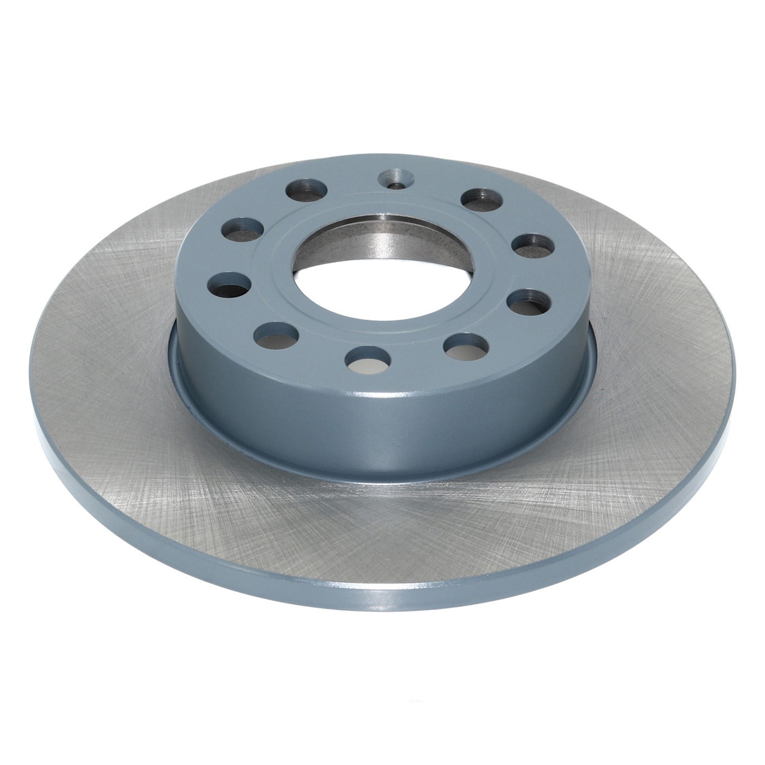 Coated on hat and edge; non-directional swirl finish