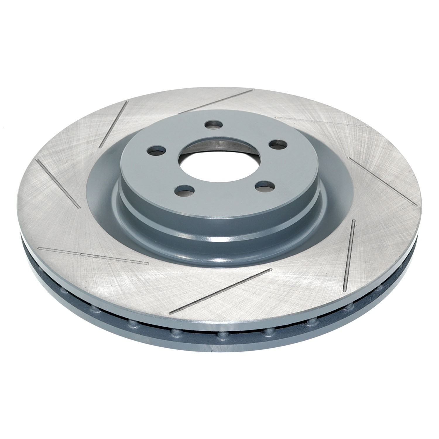 Coated on hat and edge; non-directional swirl finish