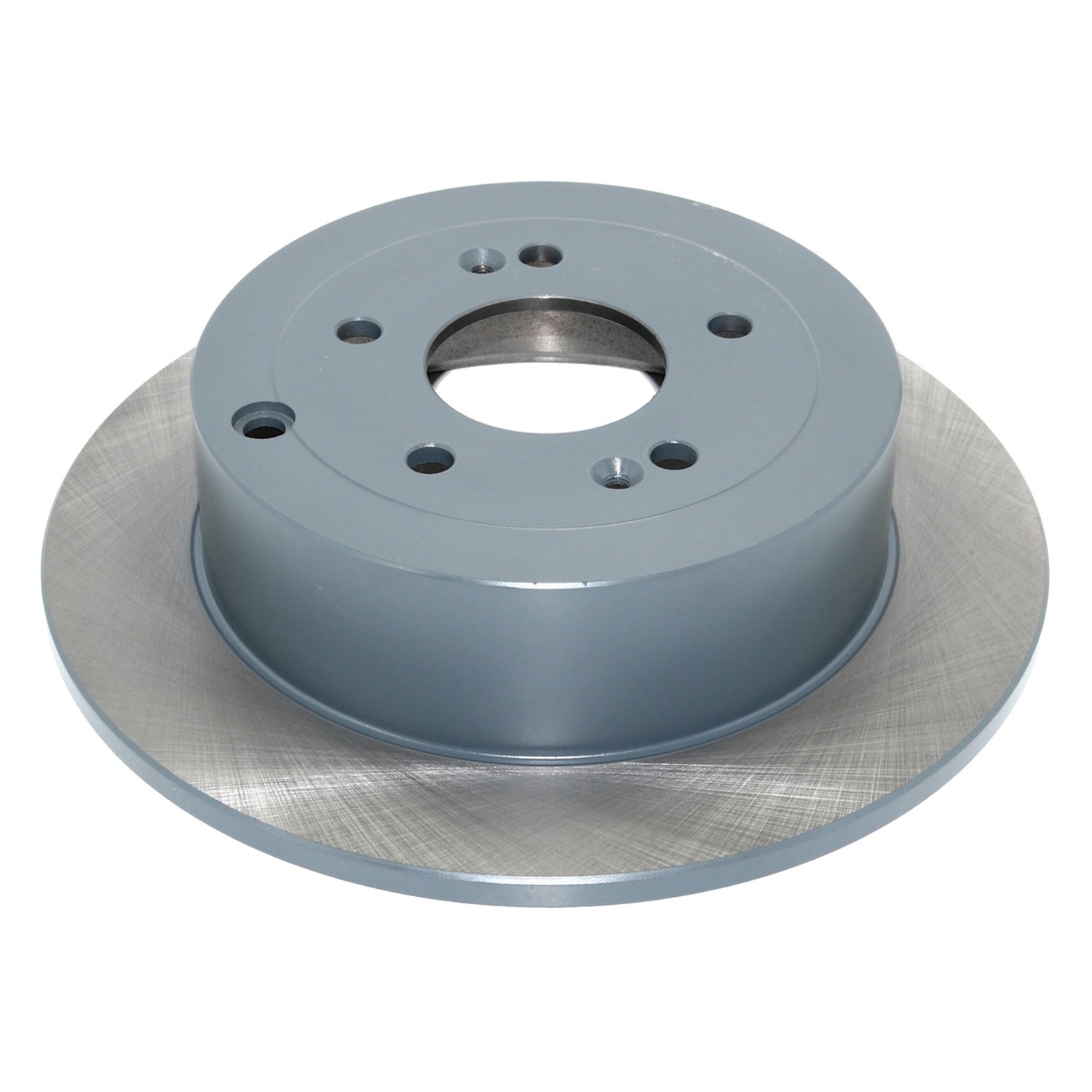 Coated on hat and edge; non-directional swirl finish