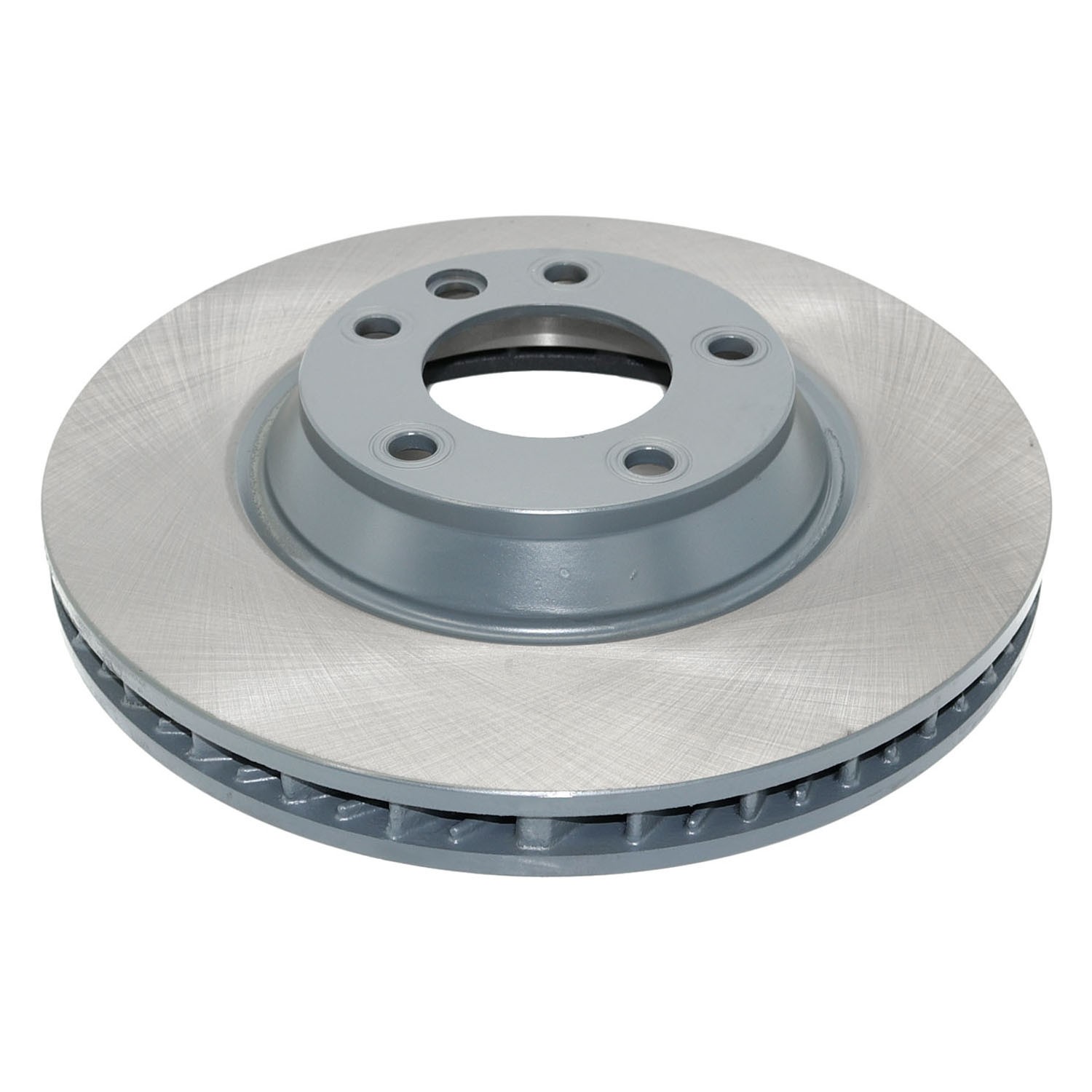 Coated on hat and edge; non-directional swirl finish