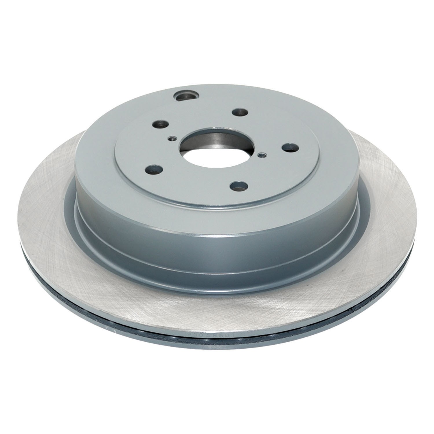 Coated on hat and edge; non-directional swirl finish