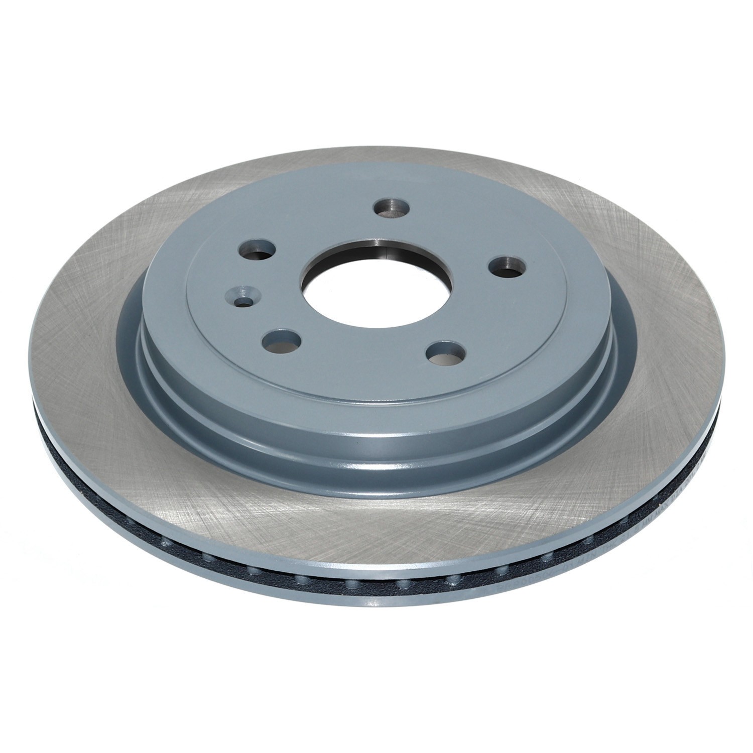 Coated on hat and edge; non-directional swirl finish