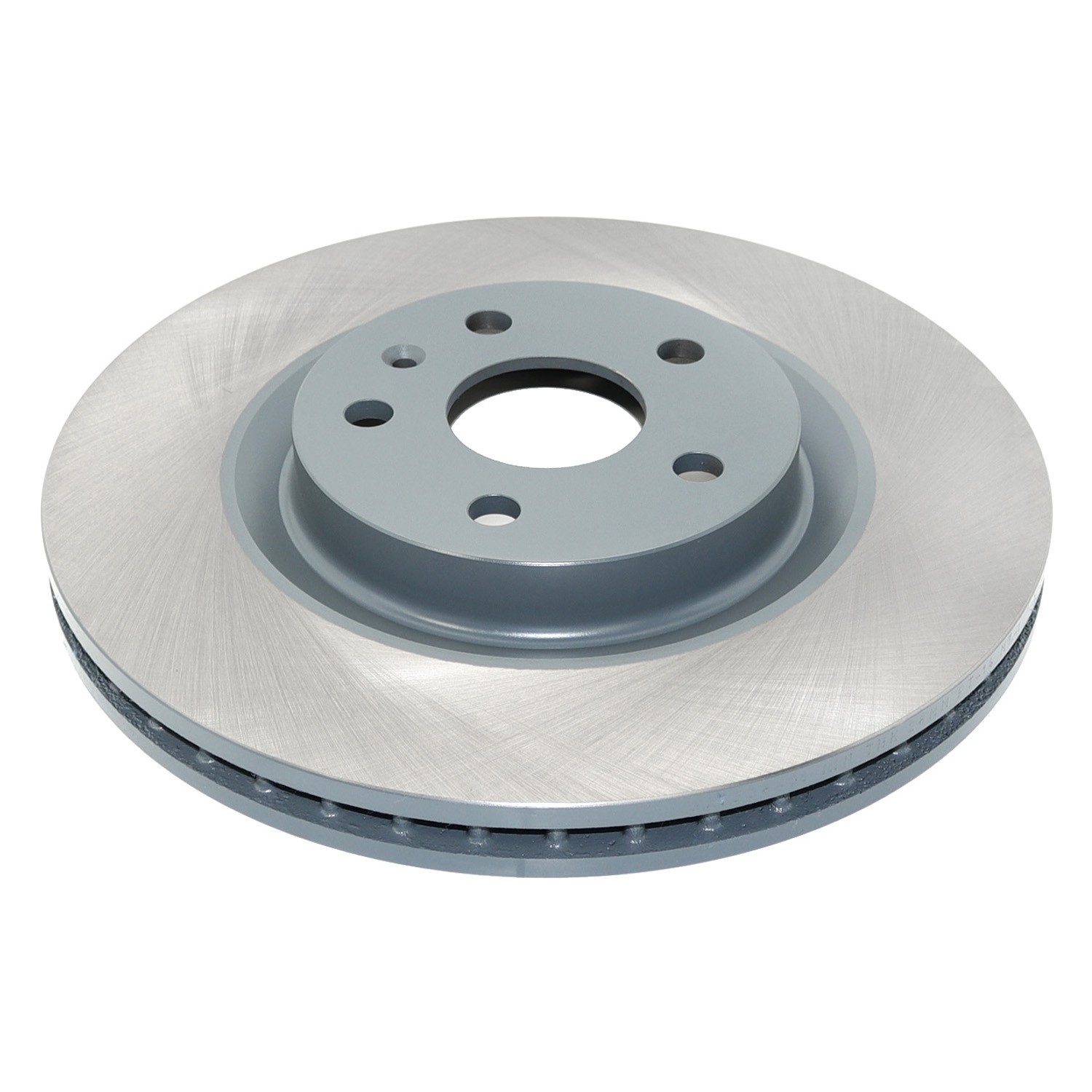 Coated on hat and edge; non-directional swirl finish