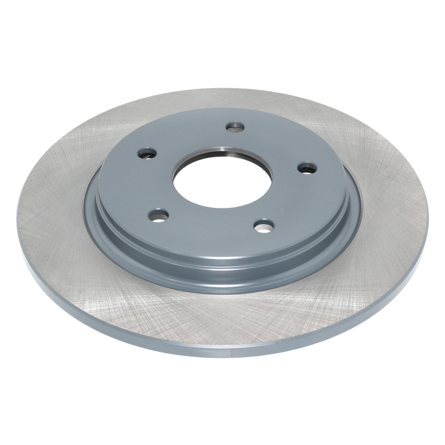 Coated on hat and edge; non-directional swirl finish