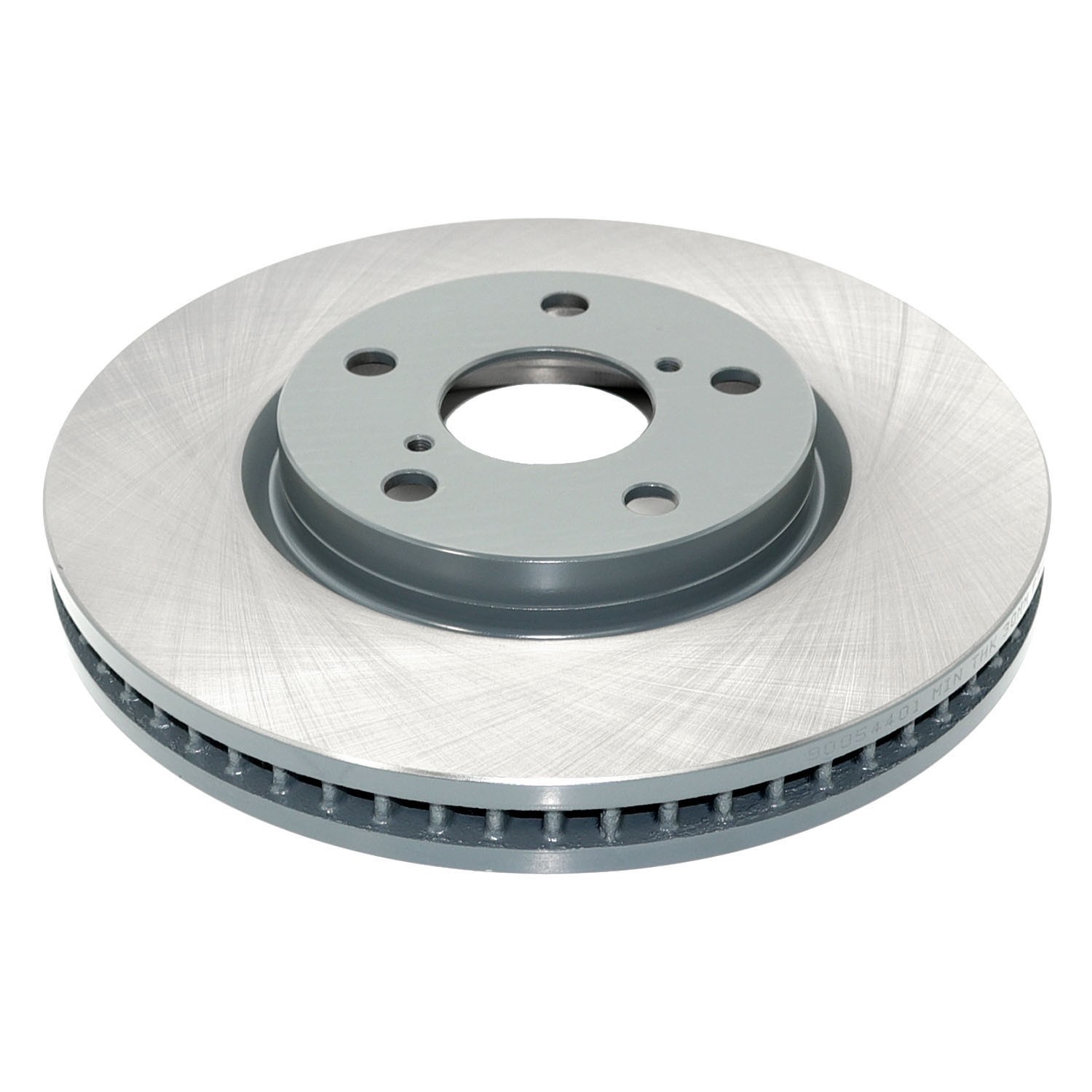 Coated on hat and edge; non-directional swirl finish