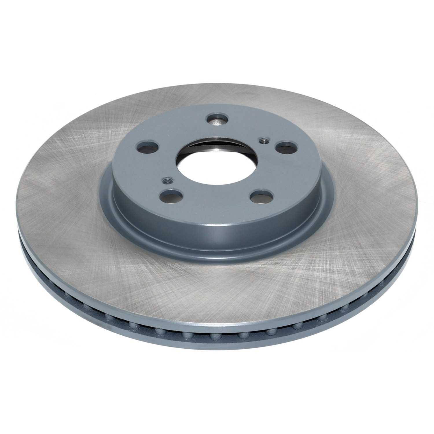 Coated on hat and edge; non-directional swirl finish