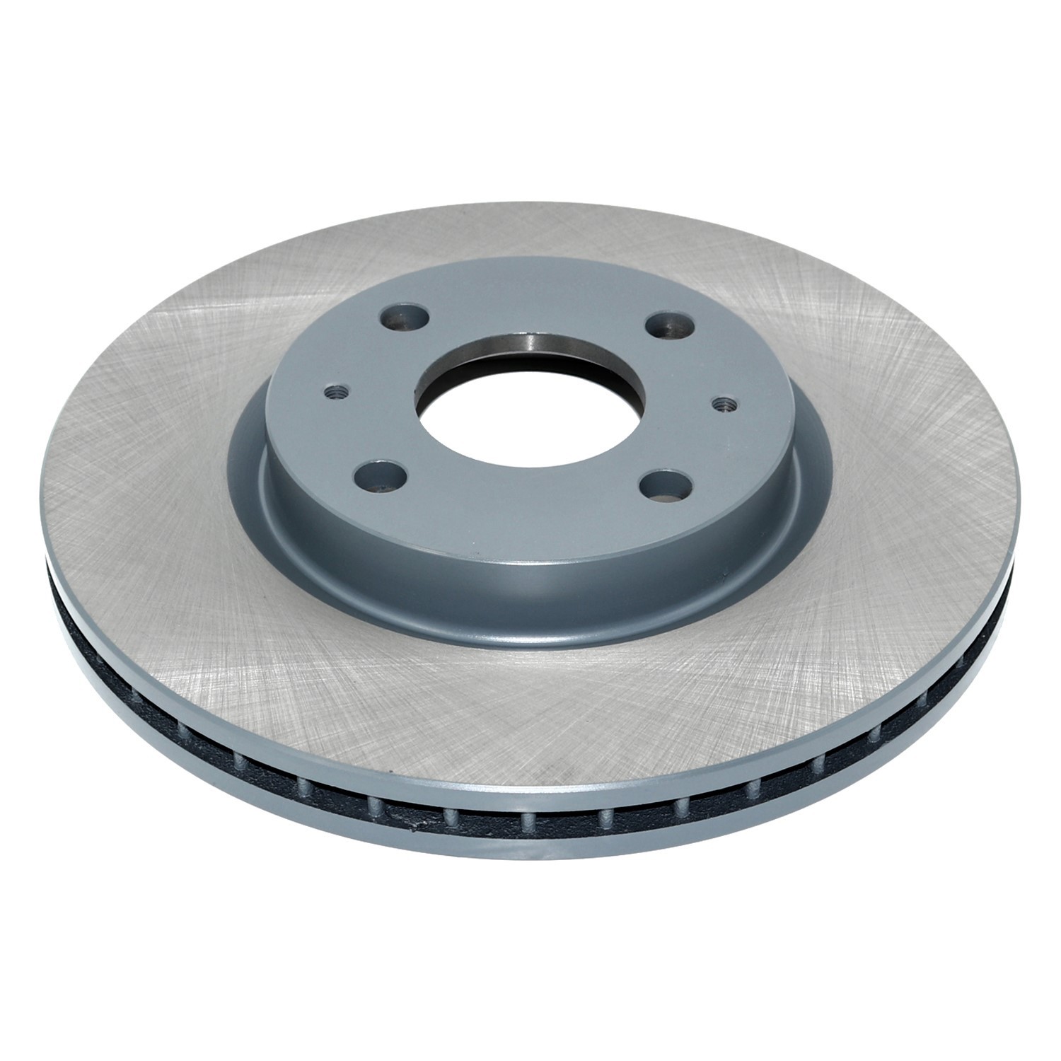 Coated on hat and edge; non-directional swirl finish