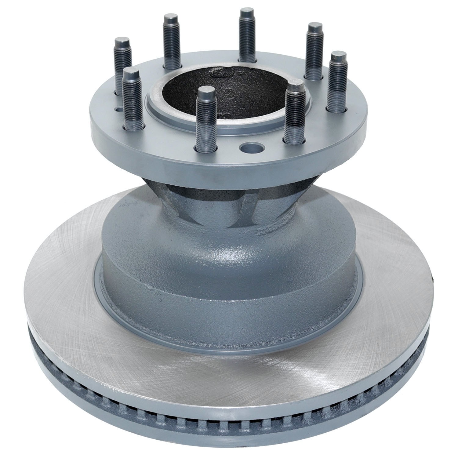 Coated on hat and edge; non-directional swirl finish