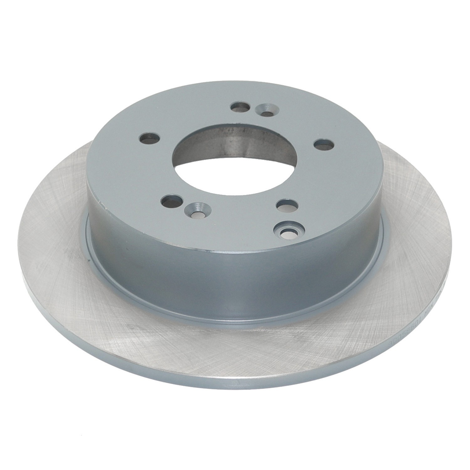 Coated on hat and edge; non-directional swirl finish