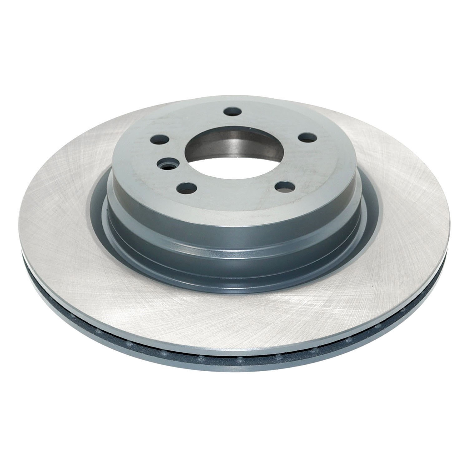 Coated on hat and edge; non-directional swirl finish