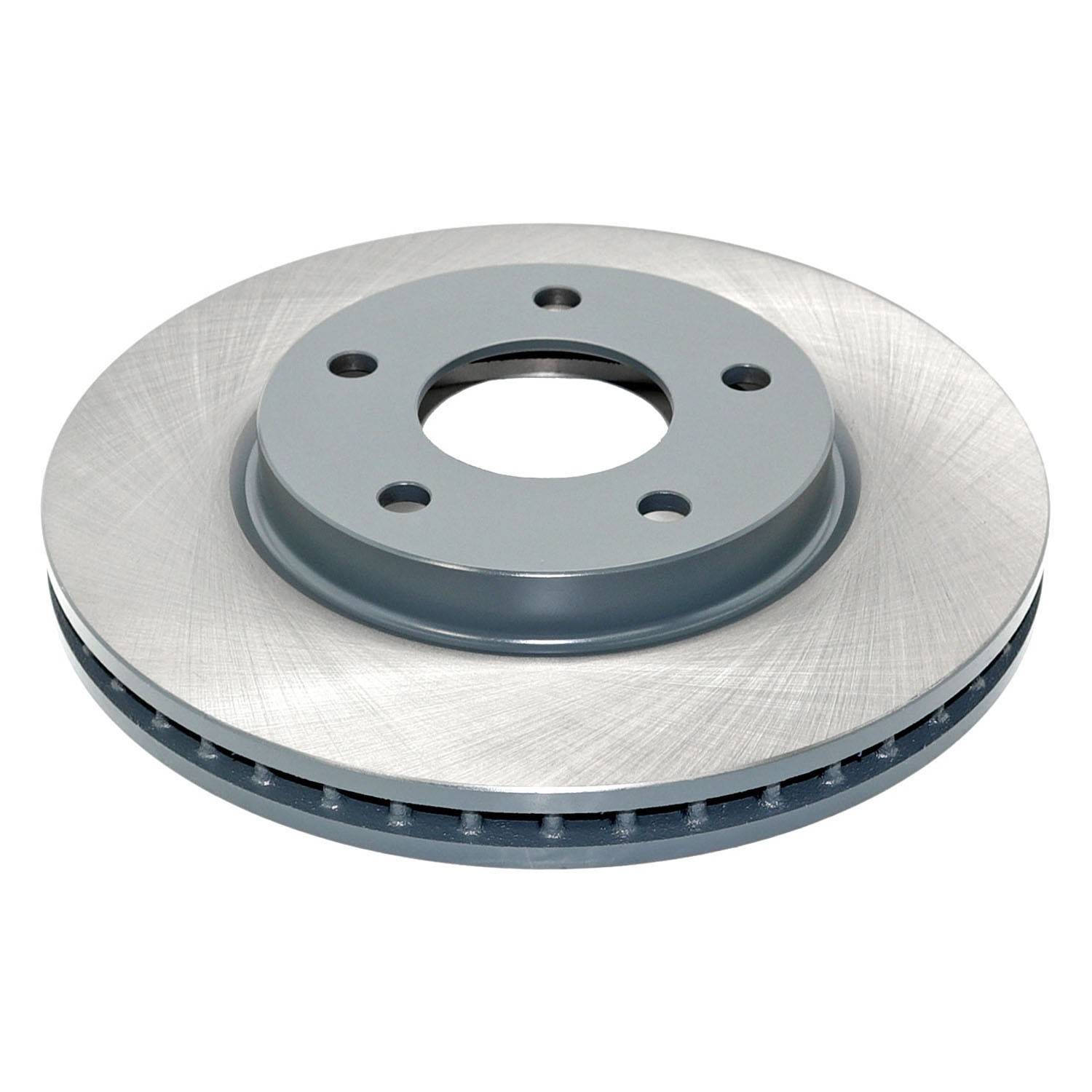 Coated on hat and edge; non-directional swirl finish