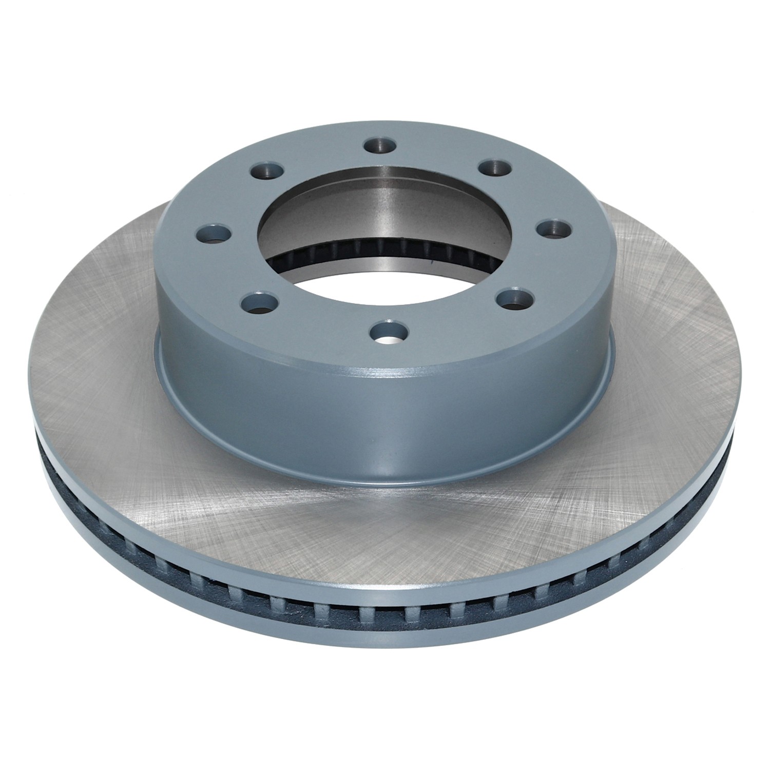 Coated on hat and edge; non-directional swirl finish