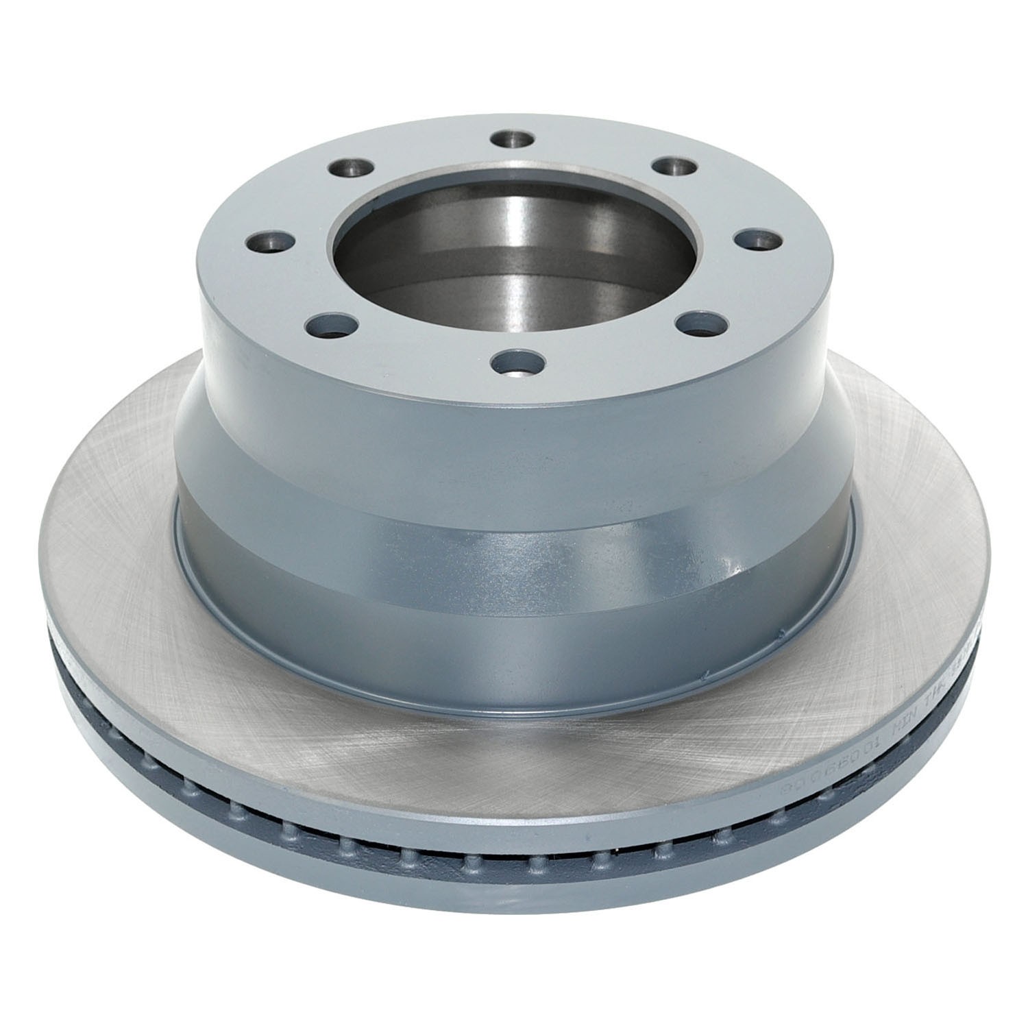 Coated on hat and edge; non-directional swirl finish