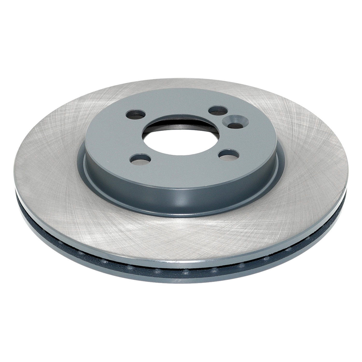 Coated on hat and edge; non-directional swirl finish