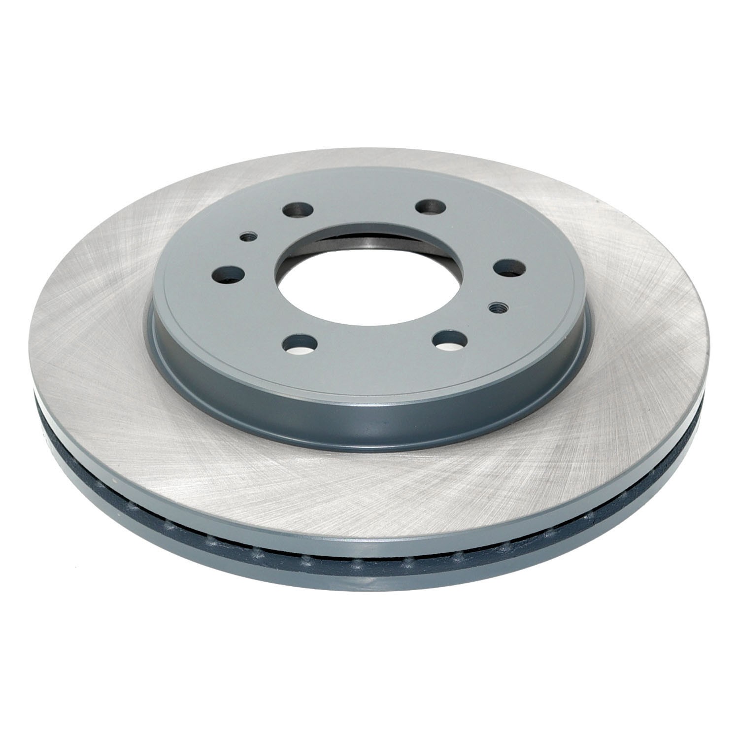 Coated on hat and edge; non-directional swirl finish