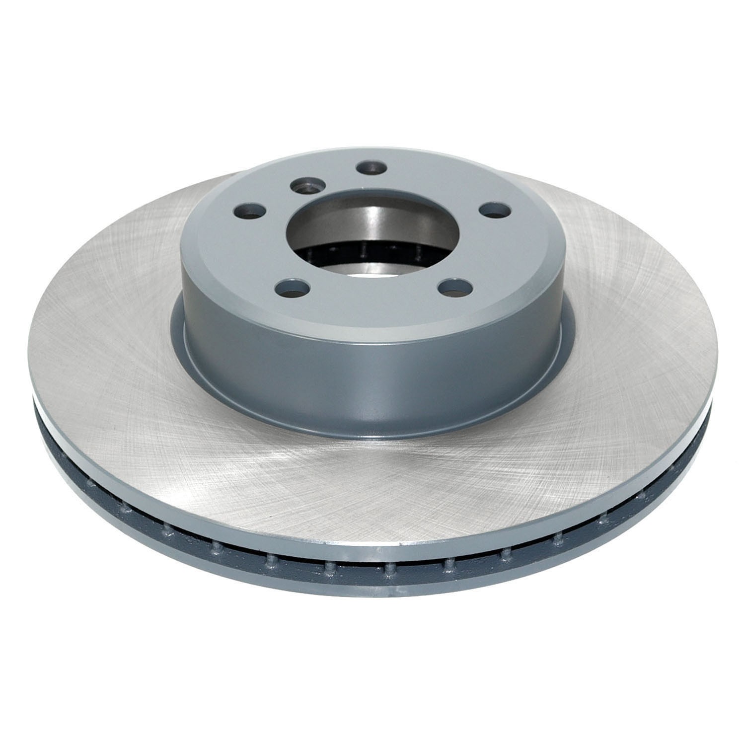 Coated on hat and edge; non-directional swirl finish