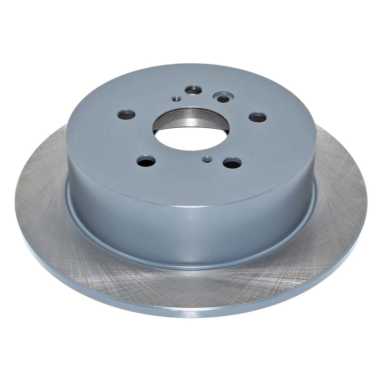Coated on hat and edge; non-directional swirl finish