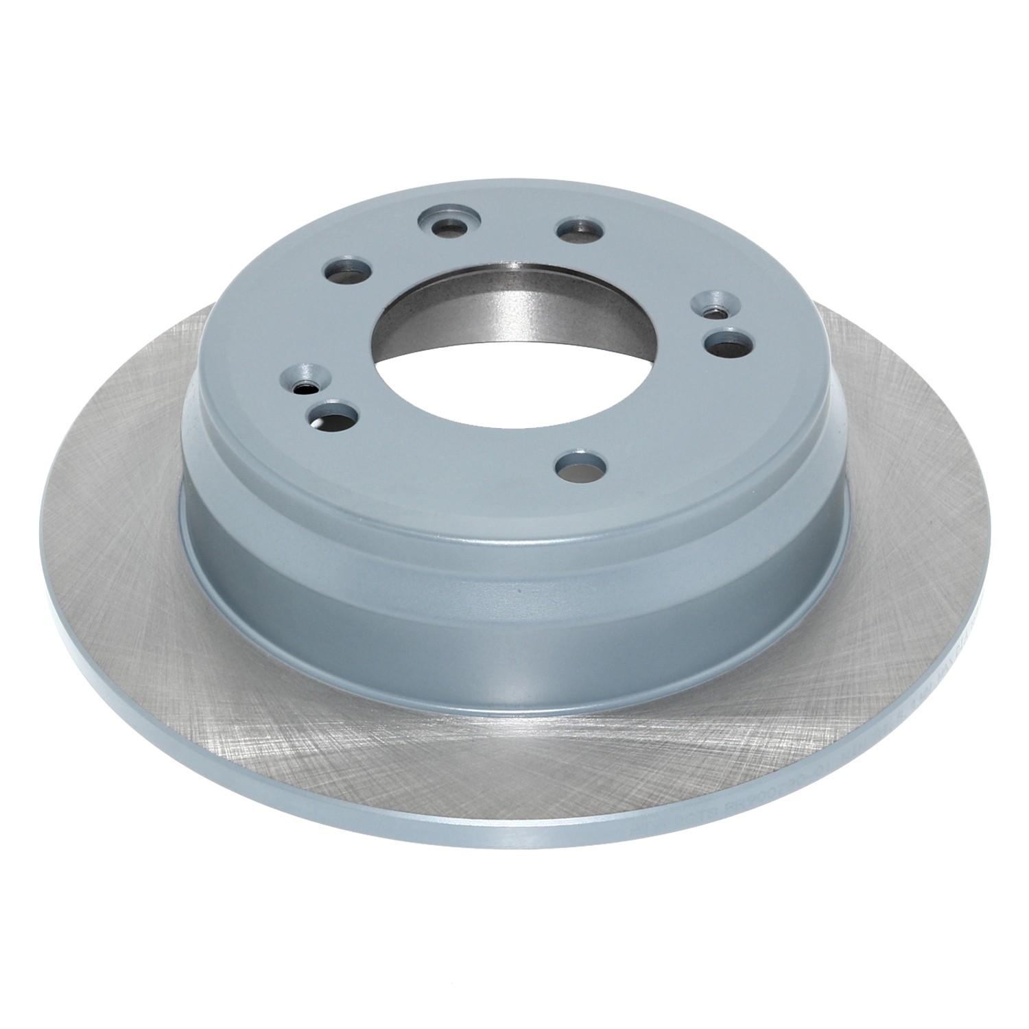 Coated on hat and edge; non-directional swirl finish