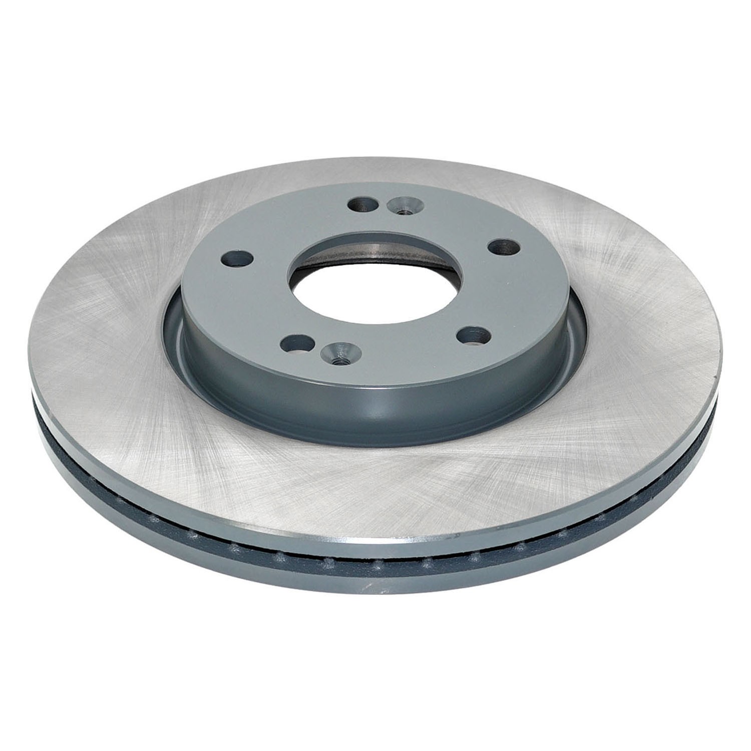Coated on hat and edge; non-directional swirl finish