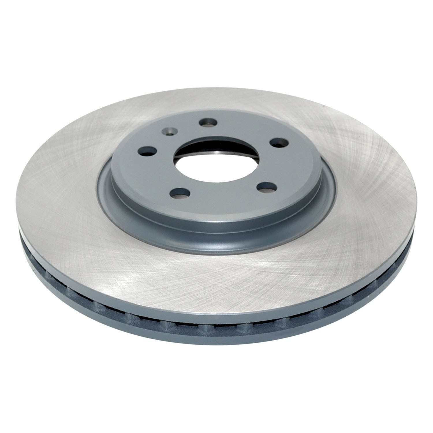 Coated on hat and edge; non-directional swirl finish