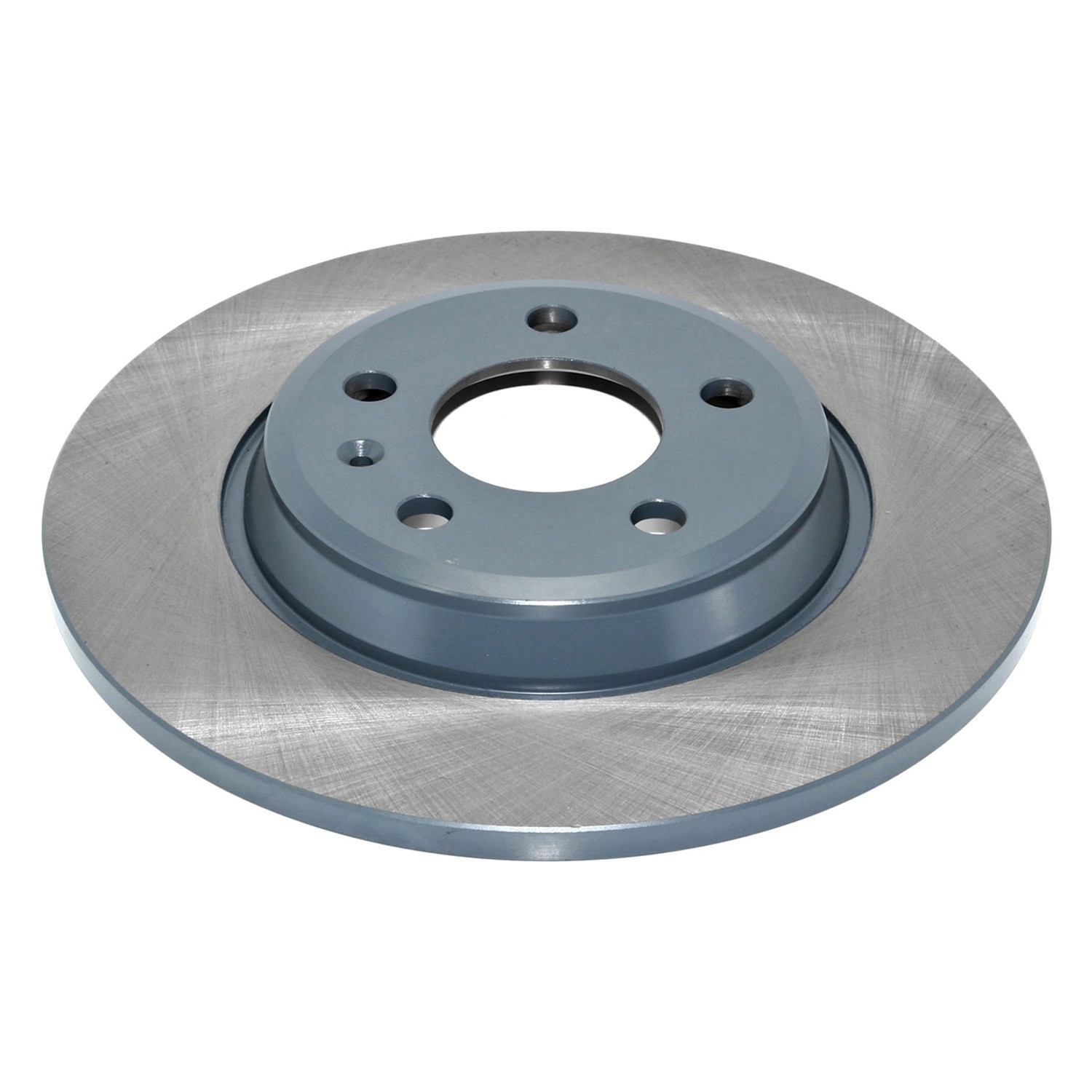 Coated on hat and edge; non-directional swirl finish