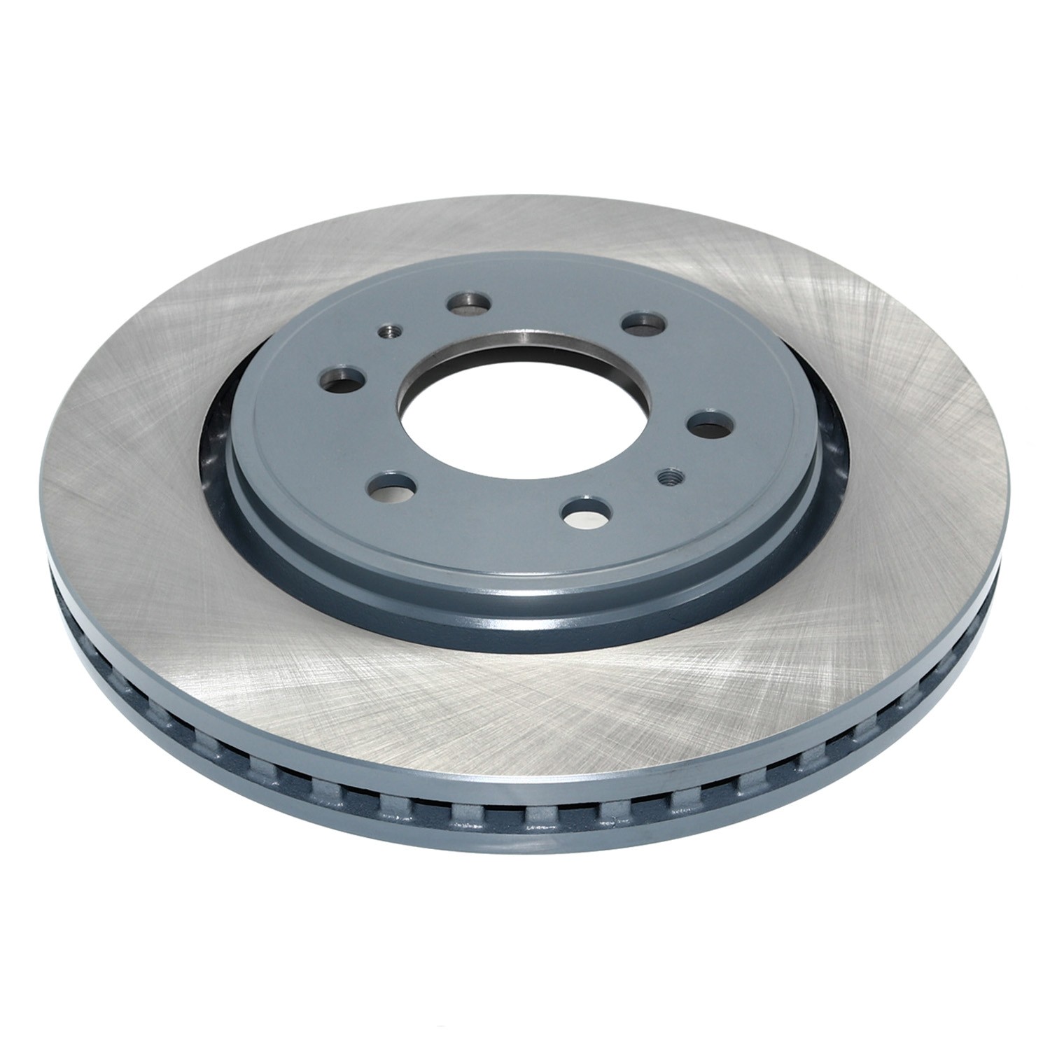 Coated on hat and edge; non-directional swirl finish