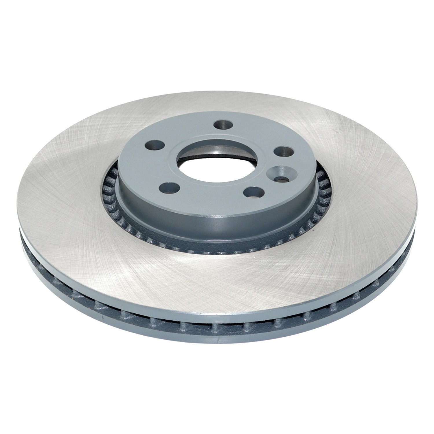 Coated on hat and edge; non-directional swirl finish