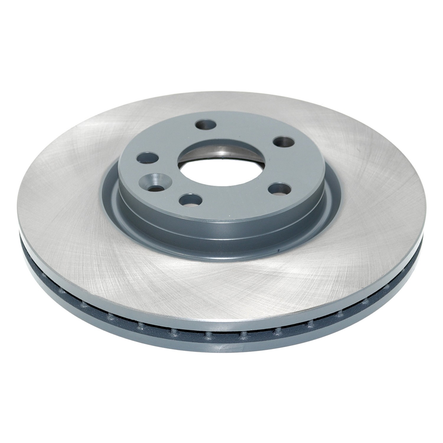 Coated on hat and edge; non-directional swirl finish